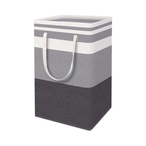 Guanhe Laundry Hamper, Large Waterproof Cotton Fabric Laundry Baskets with 2 Handles - 24"Hx 16"Wx 12"L - Dirty Clothes, Kids Baby Toys Organizer (Square)