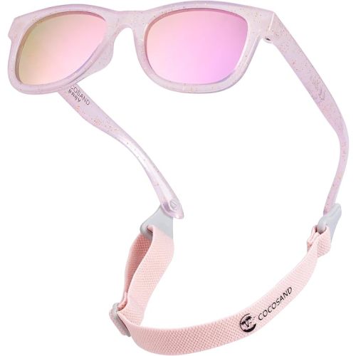 COCOSAND Flexible Baby Sunglasses with Strap Polarized UV Protection for Toddler Infant Newborn Boy Girl Age 0-24 Months