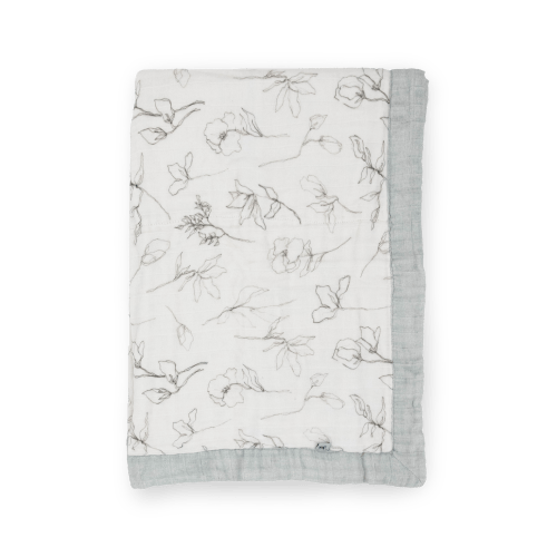 Organic Cotton Muslin Baby Quilt - Pencil Floral