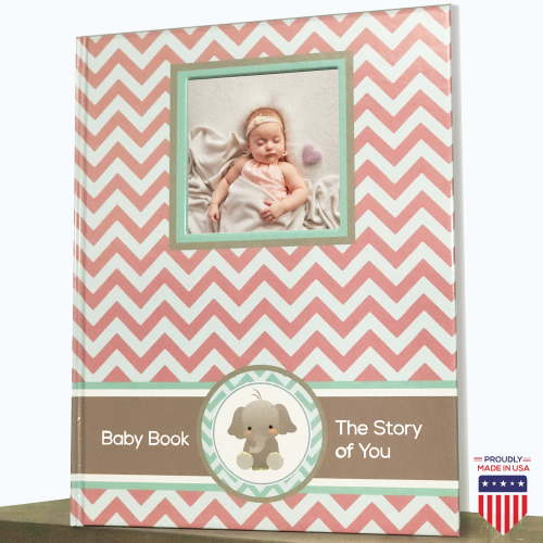 ADESIGNSTORE: Pink Baby Girl Memory Book, First Year Journal, Milestone Keepsake, Baby Shower Gift