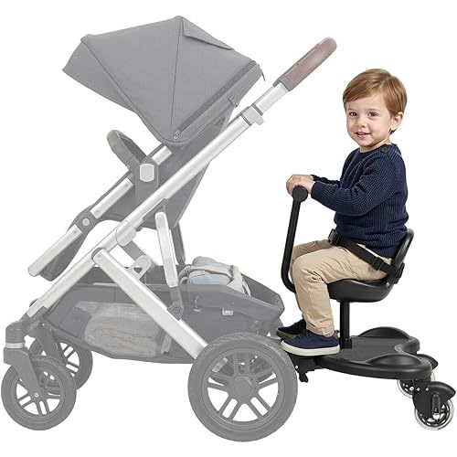 Universal Stroller Board with Detachable Seat & Seat Belt, 2in1 Sit and Stand Stroller Connectors, Stroller Extra Seat Attachment for Strollers, Holds Children Up to 55lbs for 2-5 Year Children