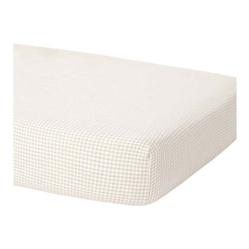 Quincy Mae Oat Gingham Bamboo Crib Sheet