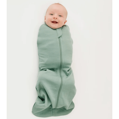 Swaddle Bag, Merino Wool, Newborn to 3 Months, Aloe