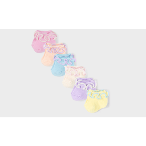 Baby Girls Ruffle Ankle Socks 6-Pack - multi