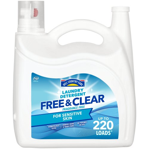 Hill Country Fare Free & Clear HE Liquid Laundry Detergent, 220 Loads – Fragrance-Free