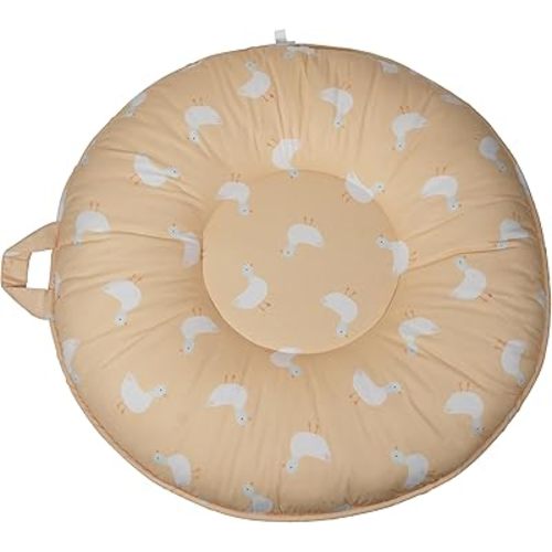 Pello Multi-use Luxe -Toddler Floor Pillow/Play Mat/Lounger (Yellow with Ducks, Light Blue Bottom)