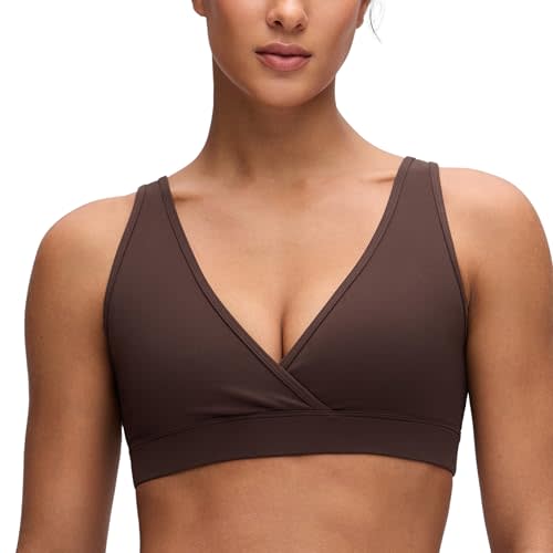 CRZ YOGA Maternity V Neck Nursing Bras | Butterluxe, Doubled Lined, Light Support, Non Padded, Yoga, Extremely Soft, U Back, Wide Straps, Pregnancy and Postpartum