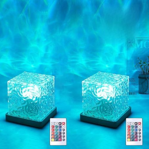 Ocean Wave Projector Light, 16-Color LED Shower Lamp with Remote, 3D Water Ripple Projection, Romantic Ambient Lighting for Kids Room, Relaxation, Bedroom, Bathroom & Night Light