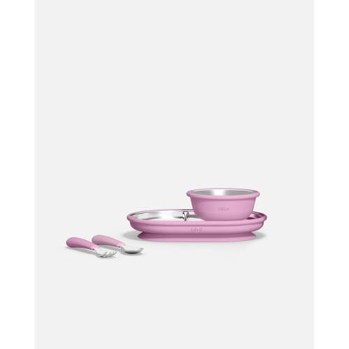 Stainless Mealtime Essentials - 4pc Set - Oatmeal