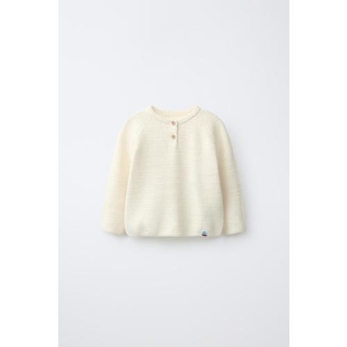 LABEL PURL KNIT JUMPER - Ecru | ZARA United States