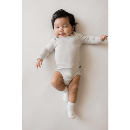 Long Sleeve Bodysuit in Oat | Infant Bodysuit | Kyte Baby, Size: Newborn