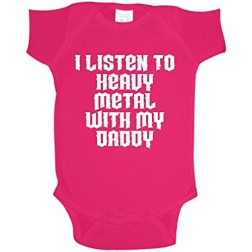 I Listen to Heavy Metal with My Daddy Baby One Piece or Toddler T-Shirt