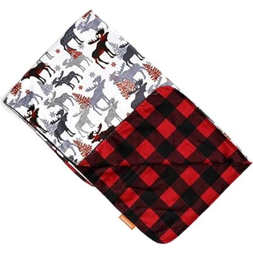 Dear Baby Gear Deluxe Soft Blankets for Newborn Girls and Boys - Custom Blanket - Cute Baby Quilt, Great Nursery Blankets - Soft Infant Blanket - Moose Tree and Red Black Plaid (30" x 40")