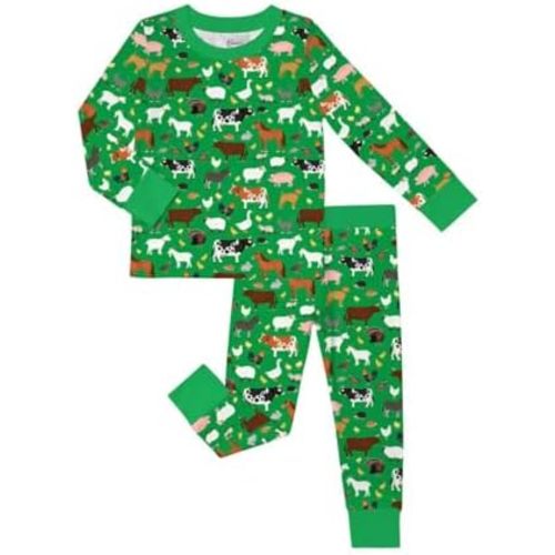 Weiwei Pajama Set for Boys & Girls Set of 2, Viscose Made from Bamboo Toddler Pajamas for Kids, Long-Sleeve Sleepwear 2pcs