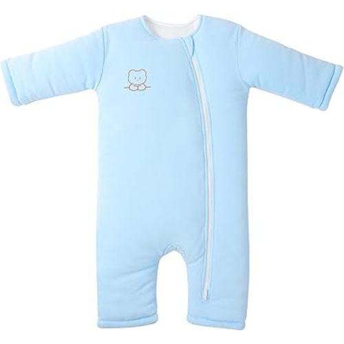 Premium Cotton Baby Sleep Sack with Legs Warm Winter 6-12 Months 2.5 Tog Ultra-Soft Wearable Blanket Sleeping Bag for Easy Diaper Changing Transitional Unisex Sleep Bags for Newborn Infant Girls Boys
