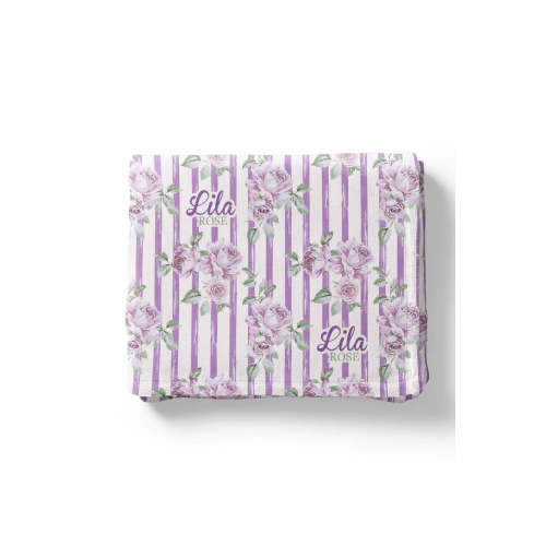 Lila's Lilacs Personalized Toddler Blanket | Caden Lane