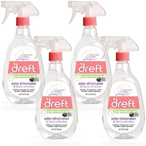 Odor Eliminator & Fabric Refresher by Dreft, 24 oz Pack of 4, Great for Baby Clothes, Baby Carriers, Crib Sheets, Baby Strollers, Car Seats and More, Hypoallergenic, Made with Plant Based Ingredients