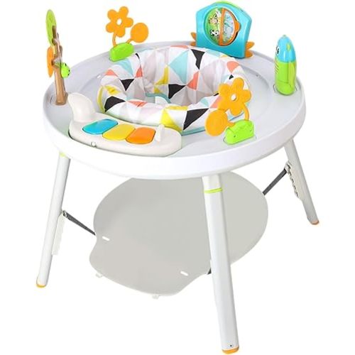 Baby Walker with Activity Center, Sit-in Walker for Babies, Interactive Play Tray with Music for Boys and Girls