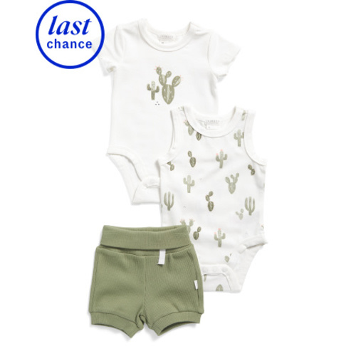 Newborn Boys 3pc Cactus Bodysuit Set | Baby Boys (0-24m) | Marshalls