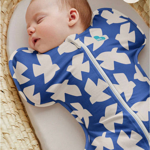 Swaddle Up™ 1.0 TOG Cotton Cobalt Paperbirds