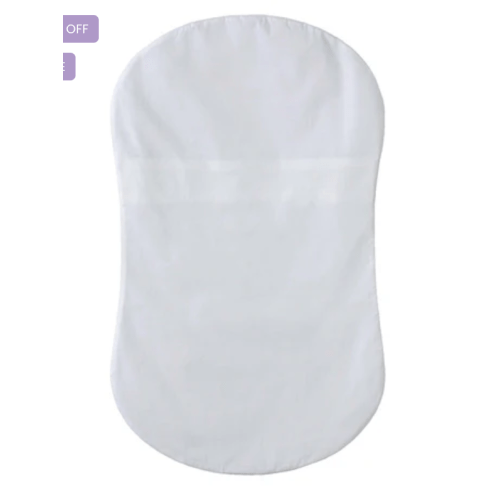 HALO - Bassinest Fitted Sheet | 100% Organic Cotton -White - white ,