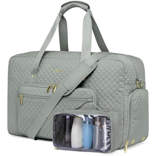 Large Weekender Travel Duffle Bag - With Shoe Compartment Weekender Bags for Womens Carry on Overnight Bag with Toiletry Bag Gym Duffel Bags with Wet Pocket Hospital Bags for Women Labor and Delivery