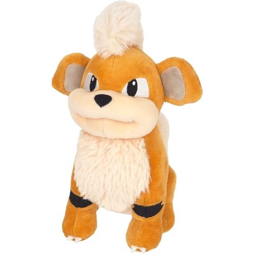 Sanei PP97 PokemonAll Star Collection Growlithe Plush, 7", Orange, Black