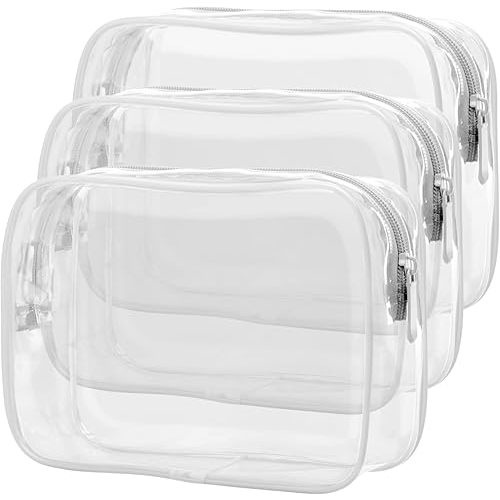 PACKISM Clear Makeup Bag - 3 Pack Clear Travel Bags