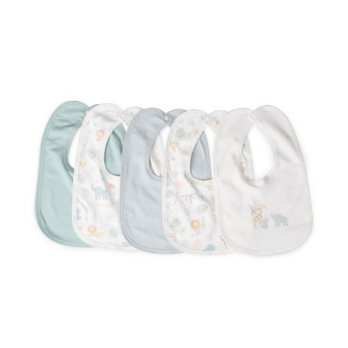 The Little Linen Co. Jersey Bib 5 Pack Savanna Giraffe