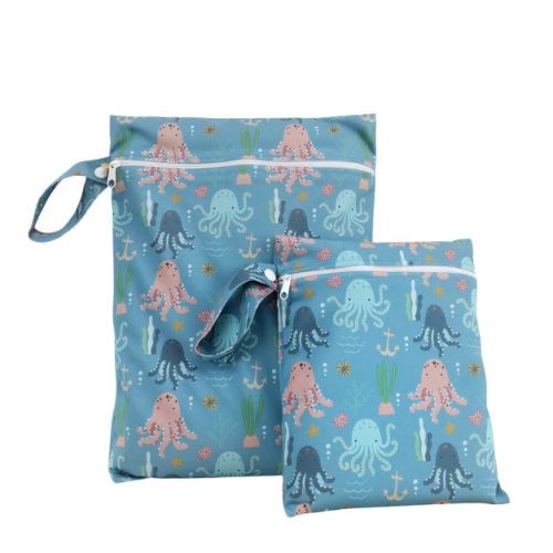 Unique Bargains Polyester Waterproof Compact Cloth Wet Bags Blue 1 Set Blue