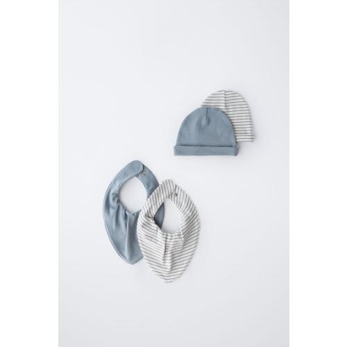 TWO-PACK OF HATS AND TWO-PACK OF BIBS - Blue | ZARA United States