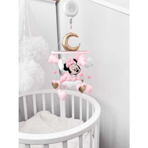 Minnie Mouse Baby Mobile, Personalized Felt Crib Toy