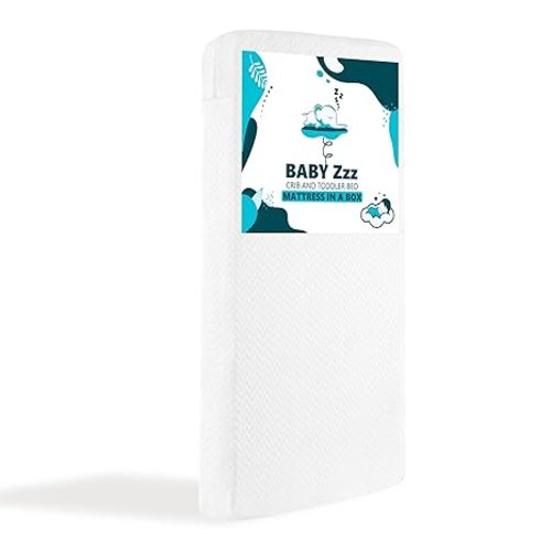 Dream On Me Baby Zzz 5” Full-Size Crib & Toddler Bed Mattress in a Box – GREENGUARD Gold & JPMA Certified, Breathable, Water-Resistant, Machine Washable Cover, Fits Full Size Baby Cribs & Toddler Beds