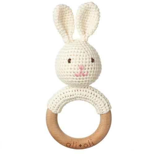 Bunny Rattle Teething Ring