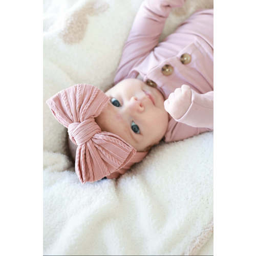 Large Soft Cable Knit Bow