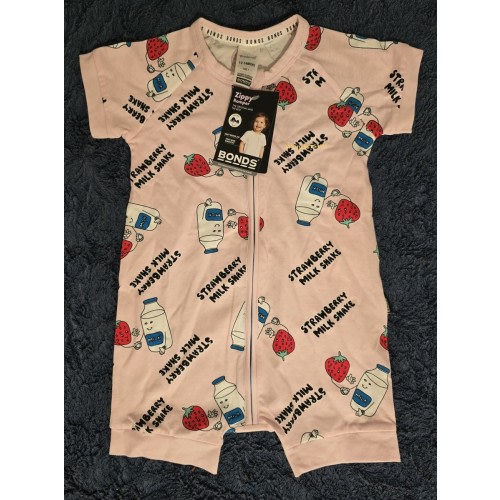 Bonds Strawberry Milkshake Size 1 Romper