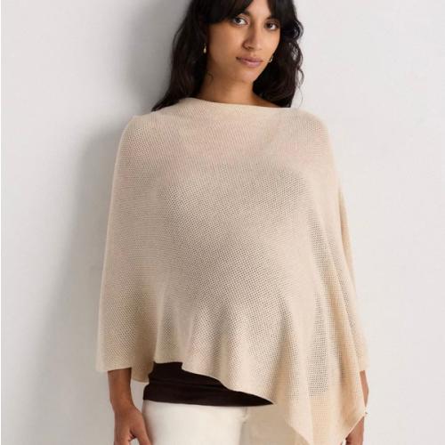 Lightweight Cotton Cashmere Nursing Shawl in Heather Oatmeal