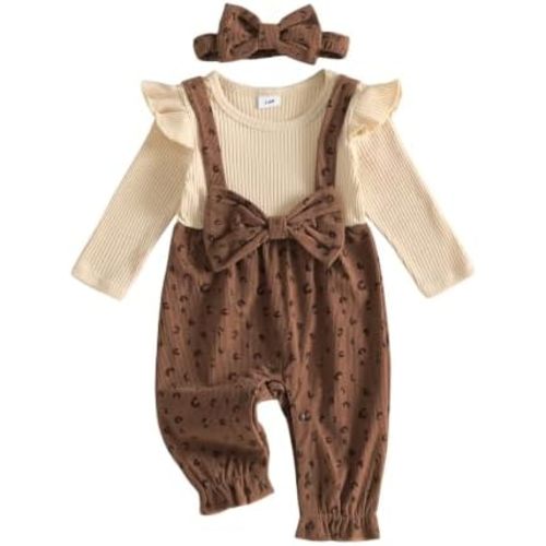 Newborn Baby Girl Clothes Leopard Romper Fake Two Pieces Jumpsuit