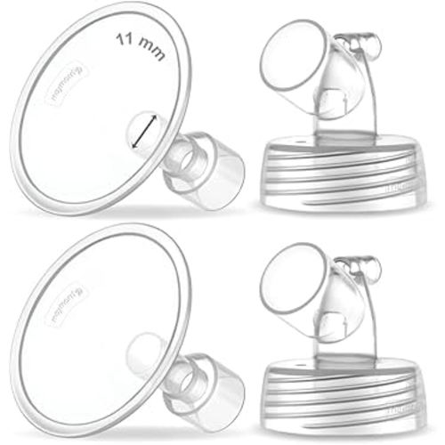 2X 11 mm Maymom Two-Piece Wide Neck Pump Parts for Spectra S1/S2 Pumps; Incl Wide Mouth Flanges; Not Original Spectra Flange