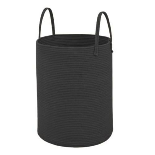 Home Collection Large Woven Laundry Basket Hamper 60L Black