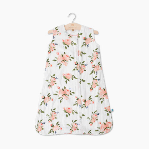 Little Unicorn Cotton Muslin Sleep Bag - Watercolor Roses, Medium
