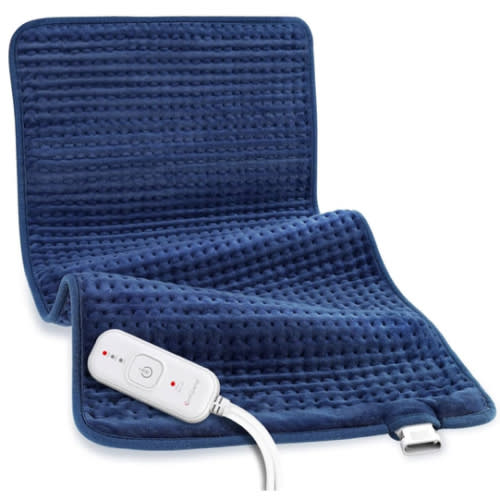 Comfytemp Extra Large Heating Pad for Back & Period, 33''x 17'' King Size, FSA Eligible Items Only List, HSA Approve Electric XL Heated Pad for Shoulder/Neck/Knee, Small Lap Blanket, Washable (Blue)