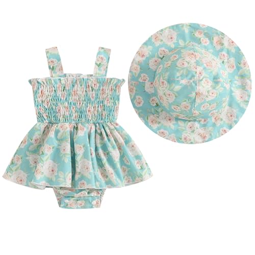 Mubineo Baby Girl Summer Clothes Floral Romper Dress Infant Sleeveless Rompers Skirt One Piece Boho Sun Dress Outfits