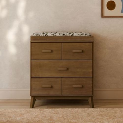 Babyletto Scoot 3-Drawer Changer Dresser with Removable Changing Tray - Natural Walnut