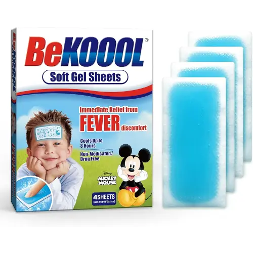 BEKOOOL Soft Gel Sheets for Kids for Cooling Relief from Fever discomfort | 4 Count
