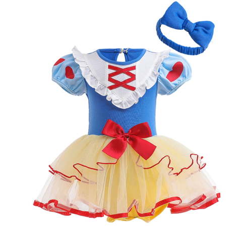 WIBACKER Infant Baby Girls Princess Romper Costume Onesie Fancy Dress Bodysuit with Headband Halloween Birthday Dresses