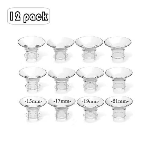 12PACK Flange Inserts 15/17/19/21mm for Medela,Spectra 24mm Shields/Flanges,Compatible with Momcozy S12 Pro/S9 Pro/S9/S12 Wearable Breast Pump,Reduce Nipple Tunnel Down to 15/17/19/21mm,3PCS Per Size