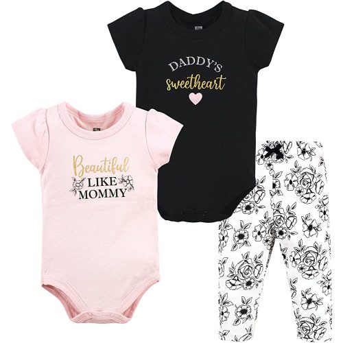 Hudson Baby Unisex Cotton Bodysuit and Pant Set