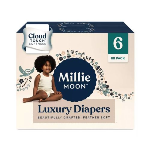 Millie Moon Luxury Diapers (Size-6 and Count-88) Diaper Weight Range: 35+ lbs