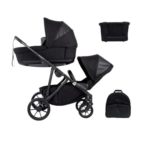 LISBON Single-to-Double Pram Noah Black